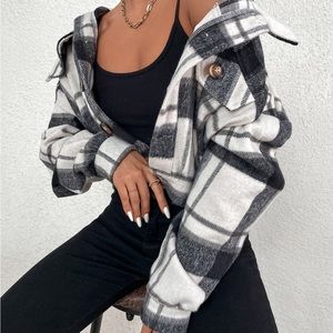 Cropped Plaid Jacket